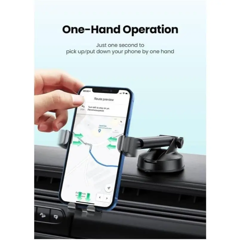 UGREEN Gravity Phone Holder with Suction Cup - Black - Image 5