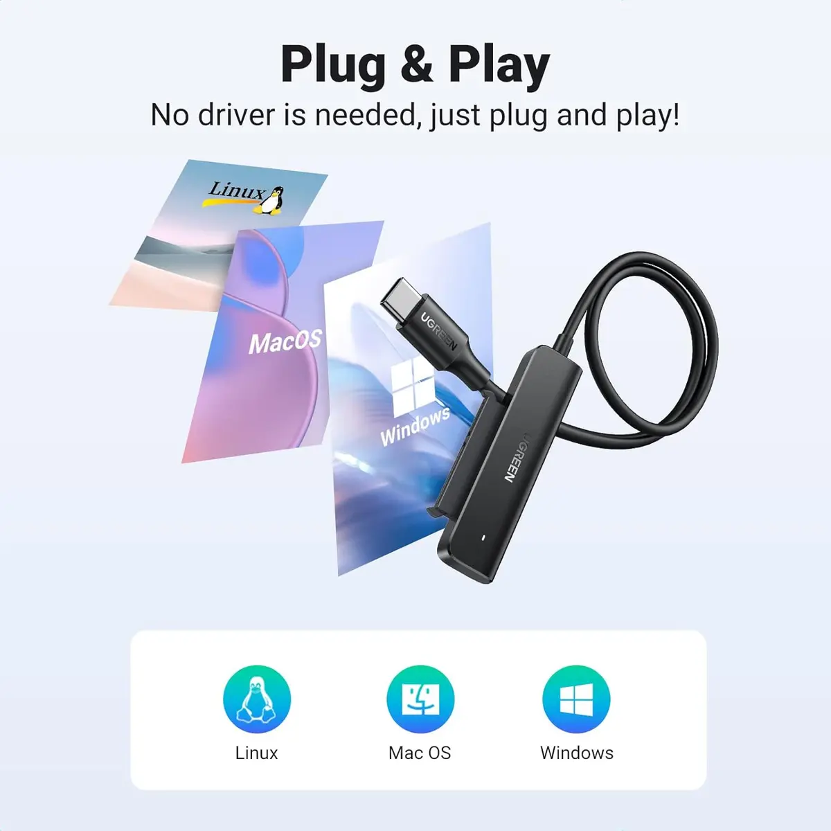 UGREEN SATA to USB-C Adapter Cable - Image 3